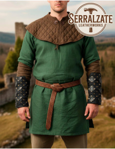 Black Scaled Leather Medieval Bracers 2