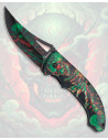 Albainox Green Skull Design 3D Knife