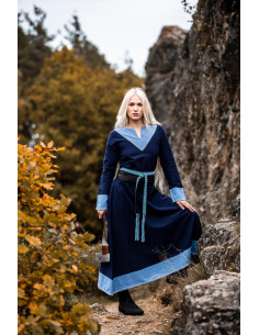 Jorunn Viking Woman Dress, Blue-Light Blue