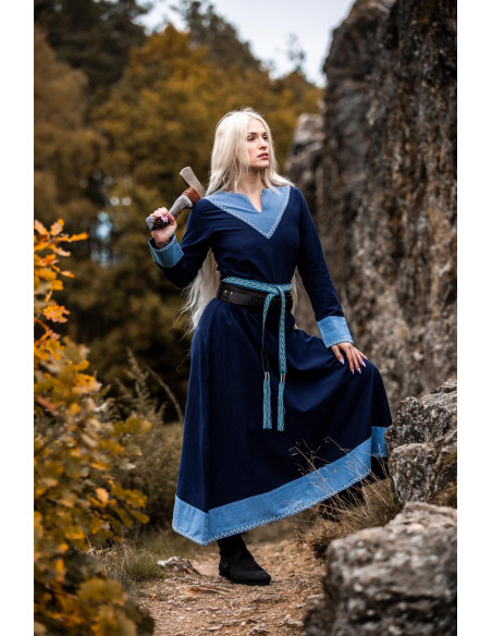 Jorunn Viking Woman Dress, Blue-Light...