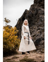 Alvilda Medieval Dress with Round Neck, Natural