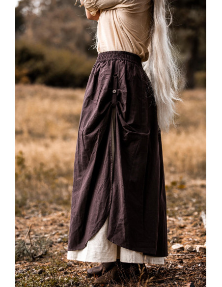 Medieval Skirt Elise Brown-Natural