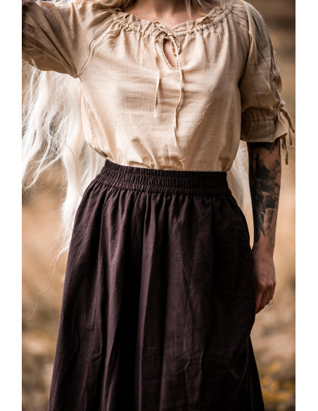 Medieval Skirt Elise Brown-Natural