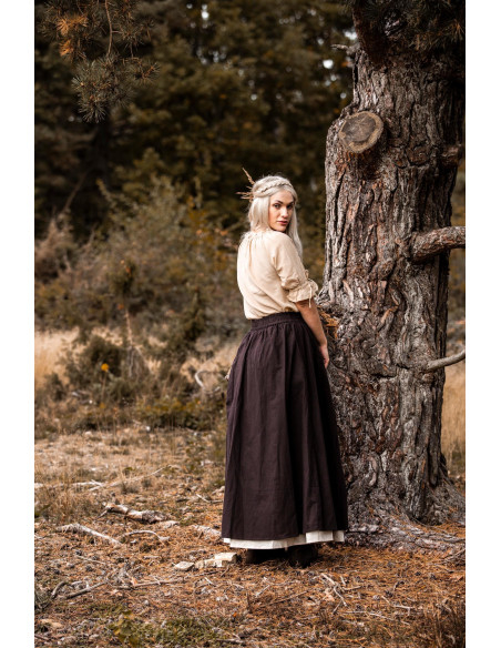 Medieval Skirt Elise Brown-Natural