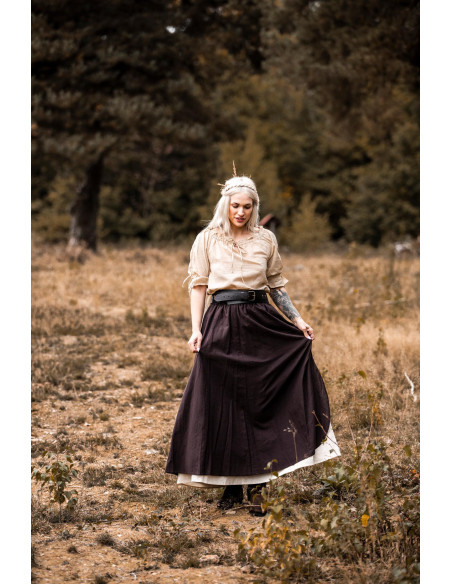 Medieval Skirt Elise Brown-Natural