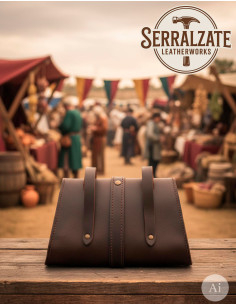 Medieval Waist Pouch for Historical Recreation, Brown 2