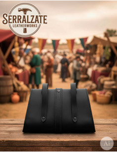 Medieval Waist Bag for Historical Recreation, Black 2