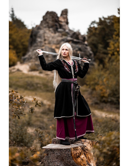 Birka Skadi Women's Viking Coat, Black