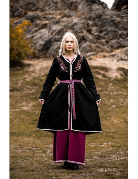 Birka Skadi Women's Viking Coat, Black