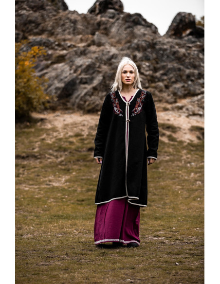Birka Skadi Women's Viking Coat, Black