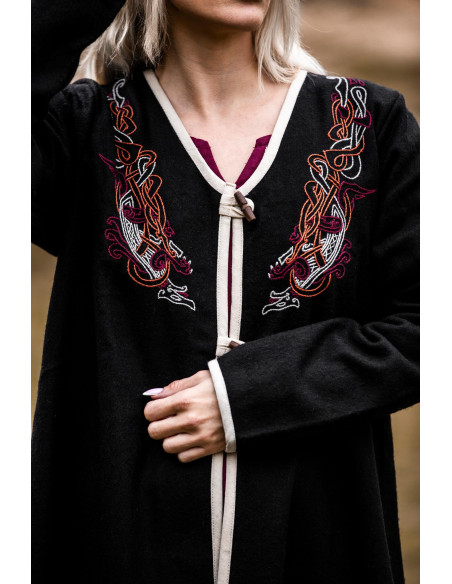 Birka Skadi Women's Viking Coat, Black
