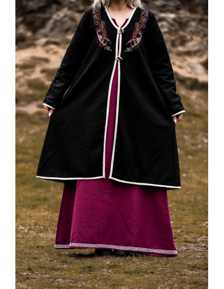 Birka Skadi Women's Viking Coat, Black
