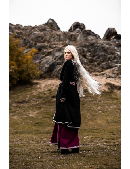 Birka Skadi Women's Viking Coat, Black