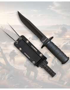 Albainox Tactical Knife Black with ABS Sheath