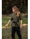 Men's Medieval Hagen Shirt with Genuine Leather Details