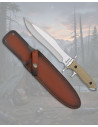Albainox G10 Handle Tactical Knife with Leather Sheath