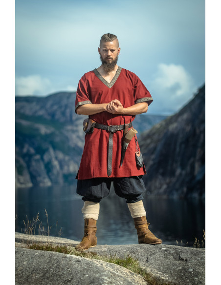 Loki Short Viking Tunic, Red