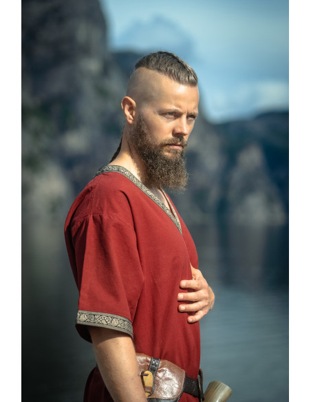 Loki Short Viking Tunic, Red