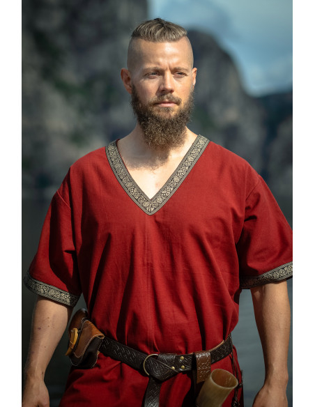 Loki Short Viking Tunic, Red