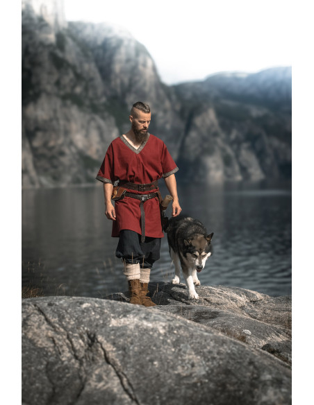 Loki Short Viking Tunic, Red