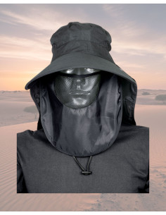 Barbaric Safari Hat with Mesh, Black