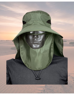 Barbaric Saharan Hat with Mesh, Green
