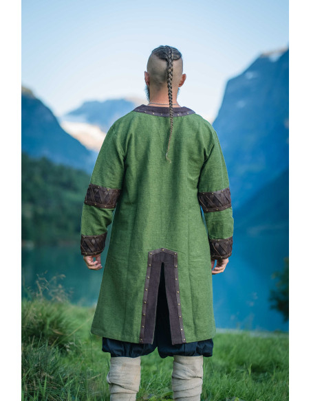 Leif Viking Tunic, Green with Genuine...