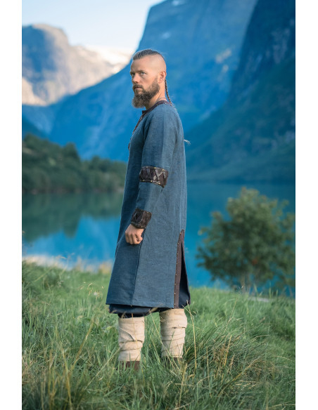 Leif Blue Viking Tunic with Genuine...