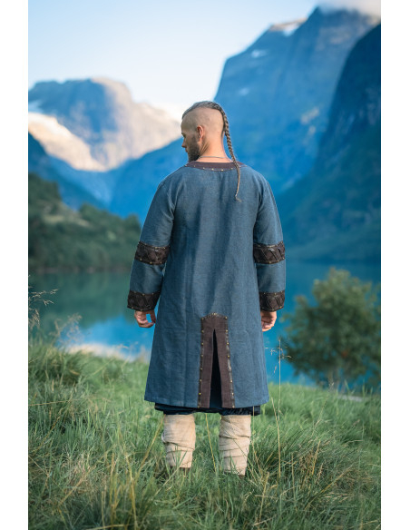 Leif Blue Viking Tunic with Genuine...