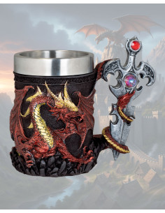 XXL Mug in Resin Dragon Sword Handle Model