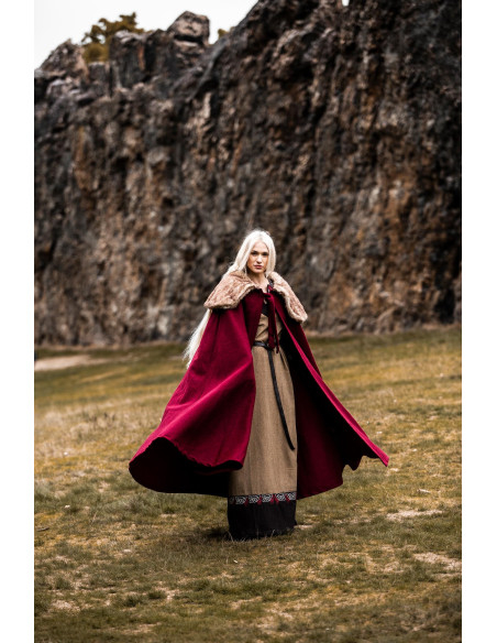 Unisex Viking Cape Model Janne, Red