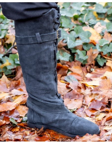 Taras Model Black Medieval Lace-Up Boots