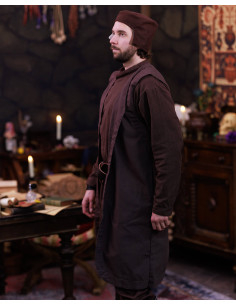 Oberon Long Medieval Vest, Brown 2