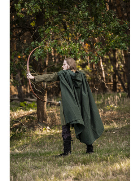 Medieval Green Cape with Hood, Model...