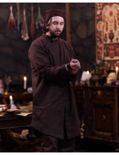 Cotton Medieval Tunic Model Oberon, Brown