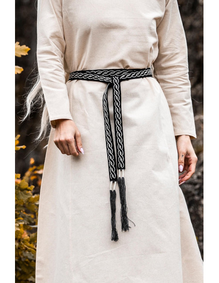 Unisex Black Veigga Belt with Embroidery