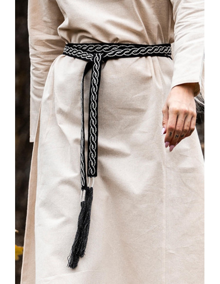 Unisex Black Veigga Belt with Embroidery