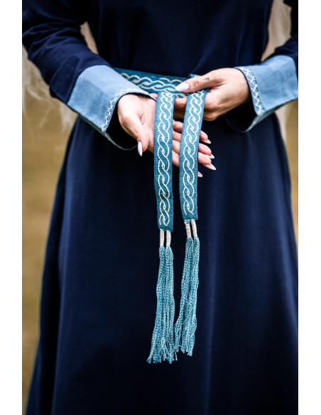 Unisex Veigga Belt, Blue with Embroidery