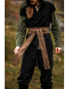 Unisex Belt Model Torben, Brown Linen