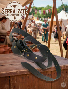 Medieval Belt with Sword Holder, Black