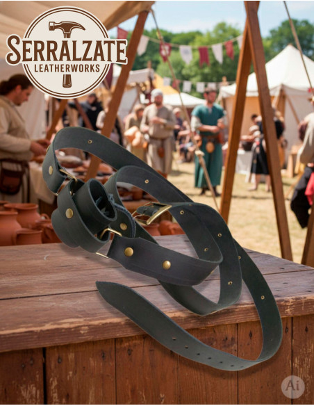 Medieval Belt with Sword Holder, Black