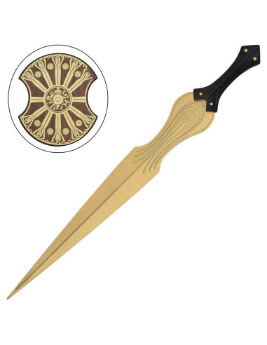 Unofficial replica Achilles Troy sword, with stand
