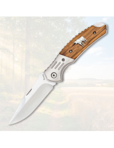 Albainox Hunting Knife, Zebra Wood and Stainless Steel