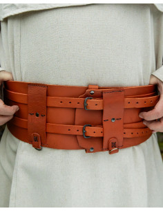 Darius Double Medieval Leather Belt, Brown