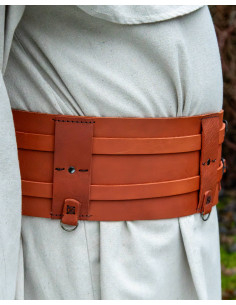 Darius Double Medieval Leather Belt, Brown 2