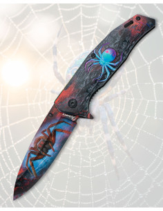 Albainox Knife with 3D Spider Design, ABS Handle