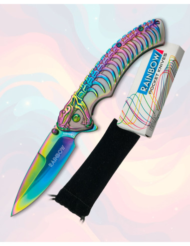 Rainbow Skeleton Snake Knife, stainless steel