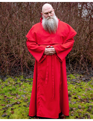 Adson Cotton Monk Robe, Red