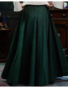 Medieval Cotton Skirt Model Ursula, Green 2