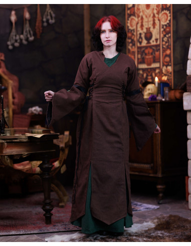 Antaris Medieval Cotton Dress, Brown